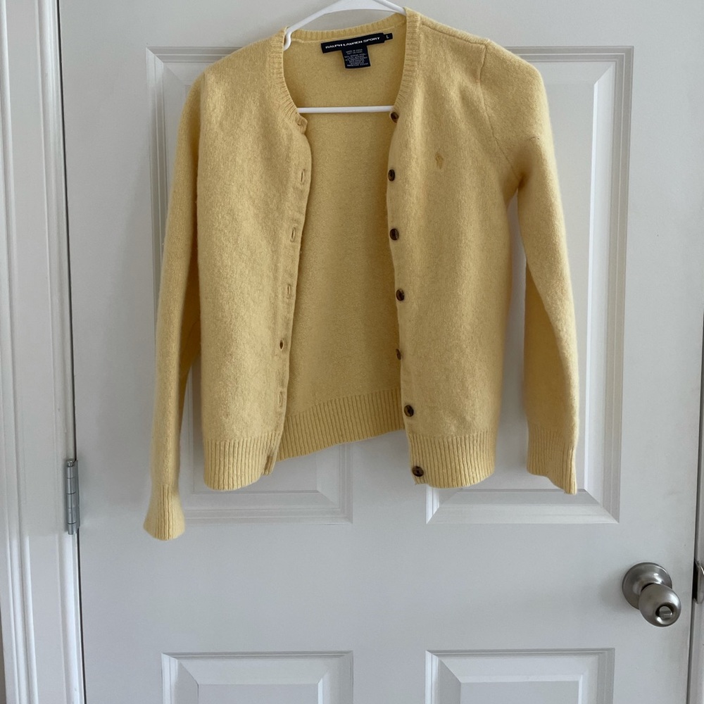 Pale yellow Ralph Lauren Sport Cardigan !!
